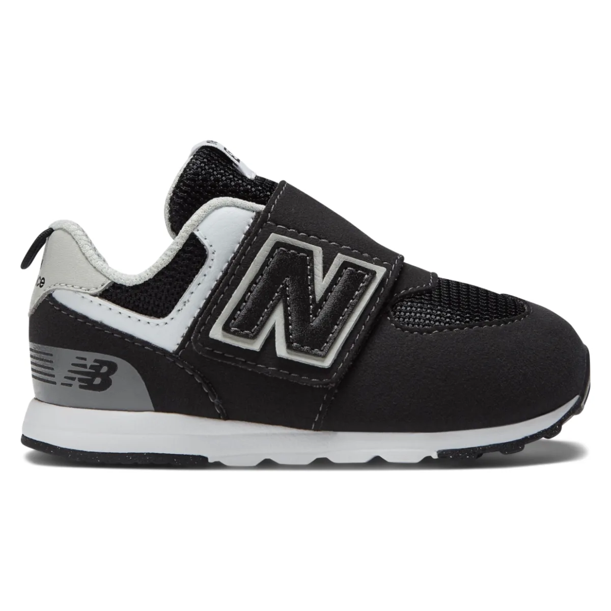New Balance 574 Hook and Loop Black Silver Metallic (TD)