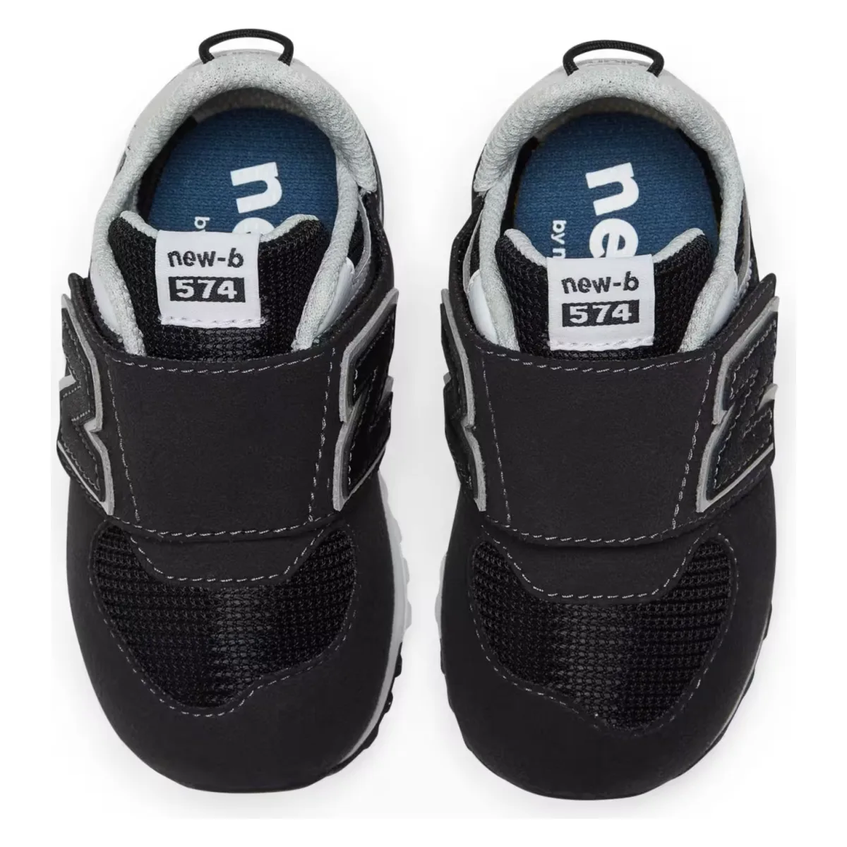 New Balance 574 Hook and Loop Black Silver Metallic (TD)
