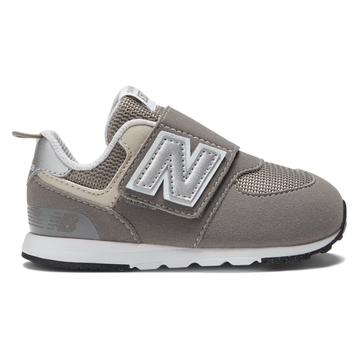 New Balance 574 Hook and Loop Rain Cloud Silver Metallic (TD)