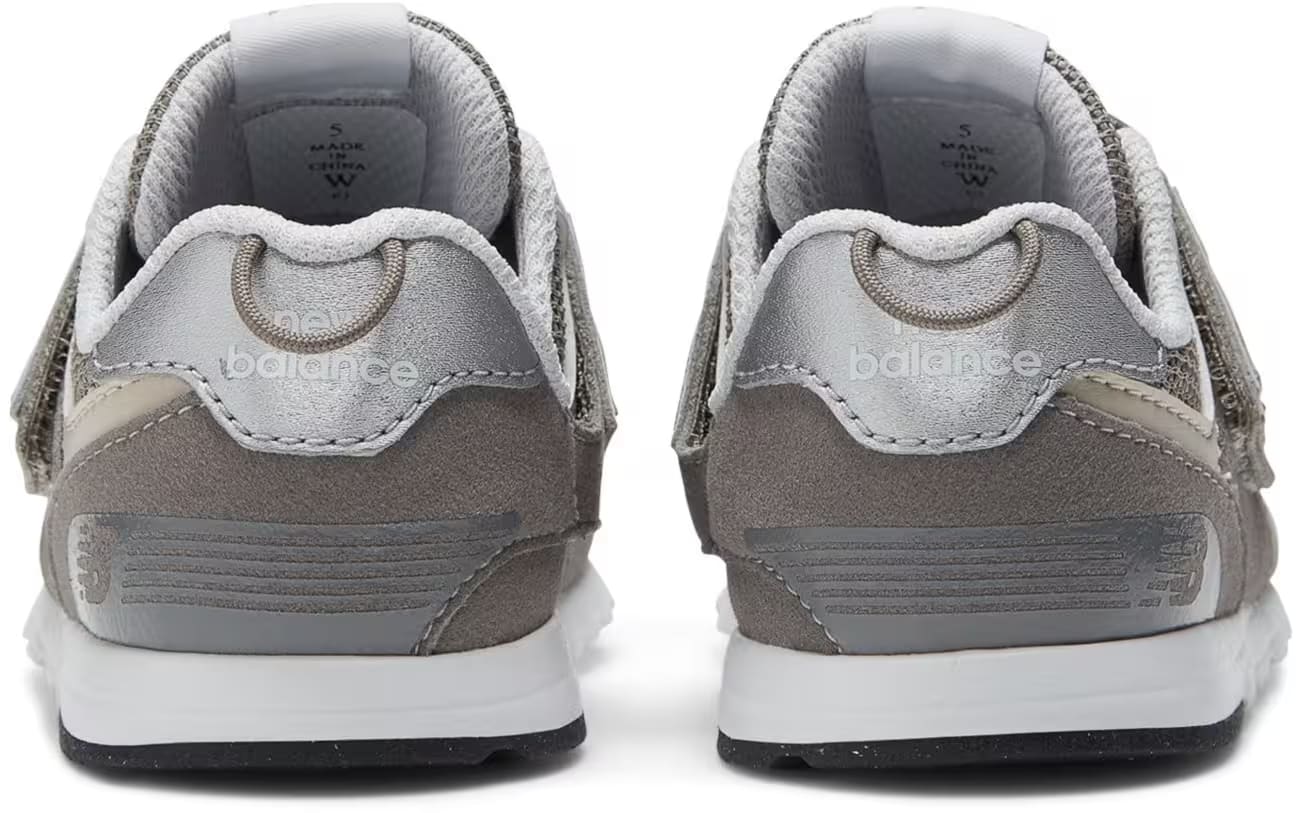 New Balance 574 Hook and Loop Rain Cloud Silver Metallic (TD)