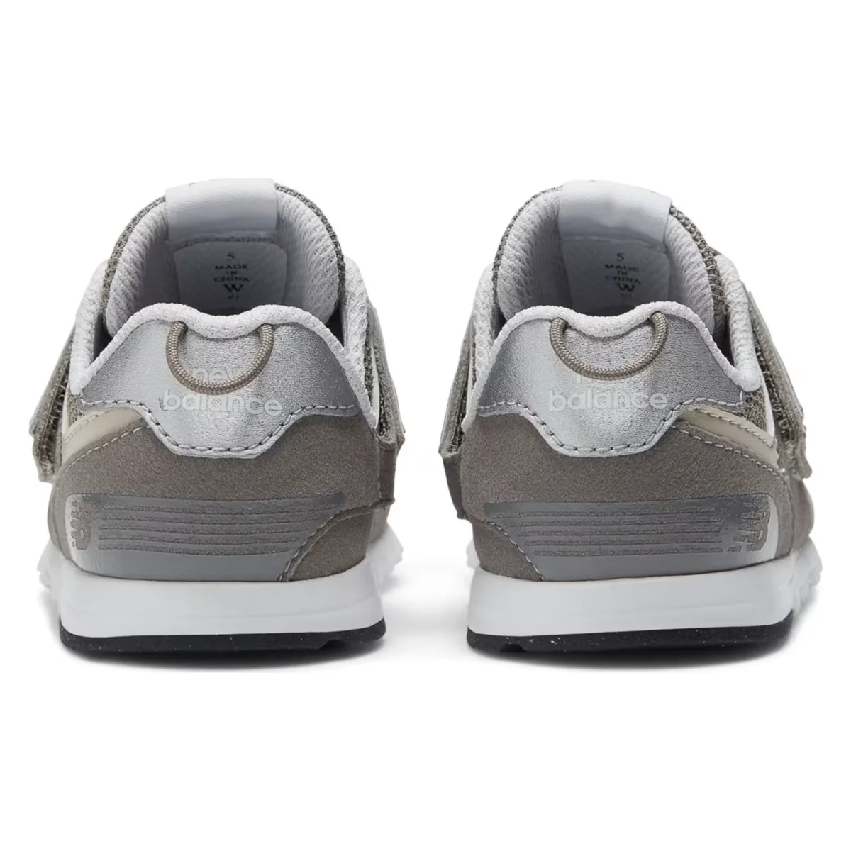 New Balance 574 Hook and Loop Rain Cloud Silver Metallic (TD)