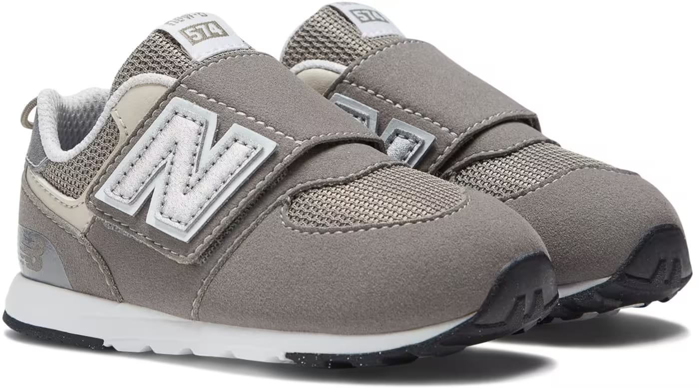 New Balance 574 Hook and Loop Rain Cloud Silver Metallic (TD)