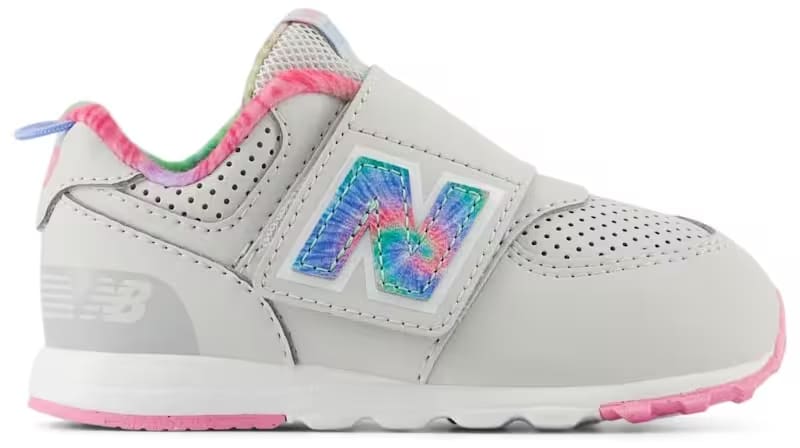 New Balance 574 Hook and Loop Grey Matter Signal Pink Tie-Dye (TD)