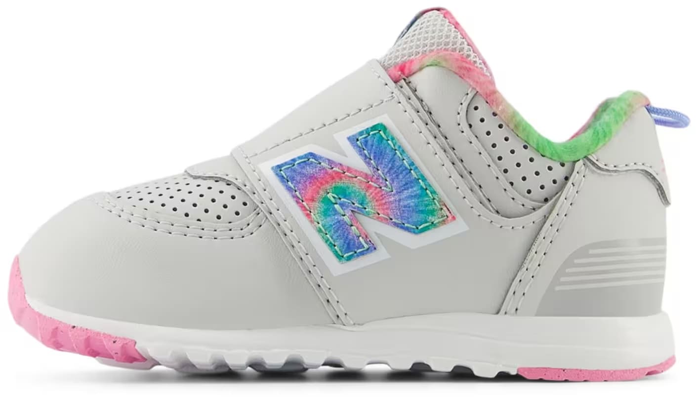 New Balance 574 Hook and Loop Grey Matter Signal Pink Tie-Dye (TD)