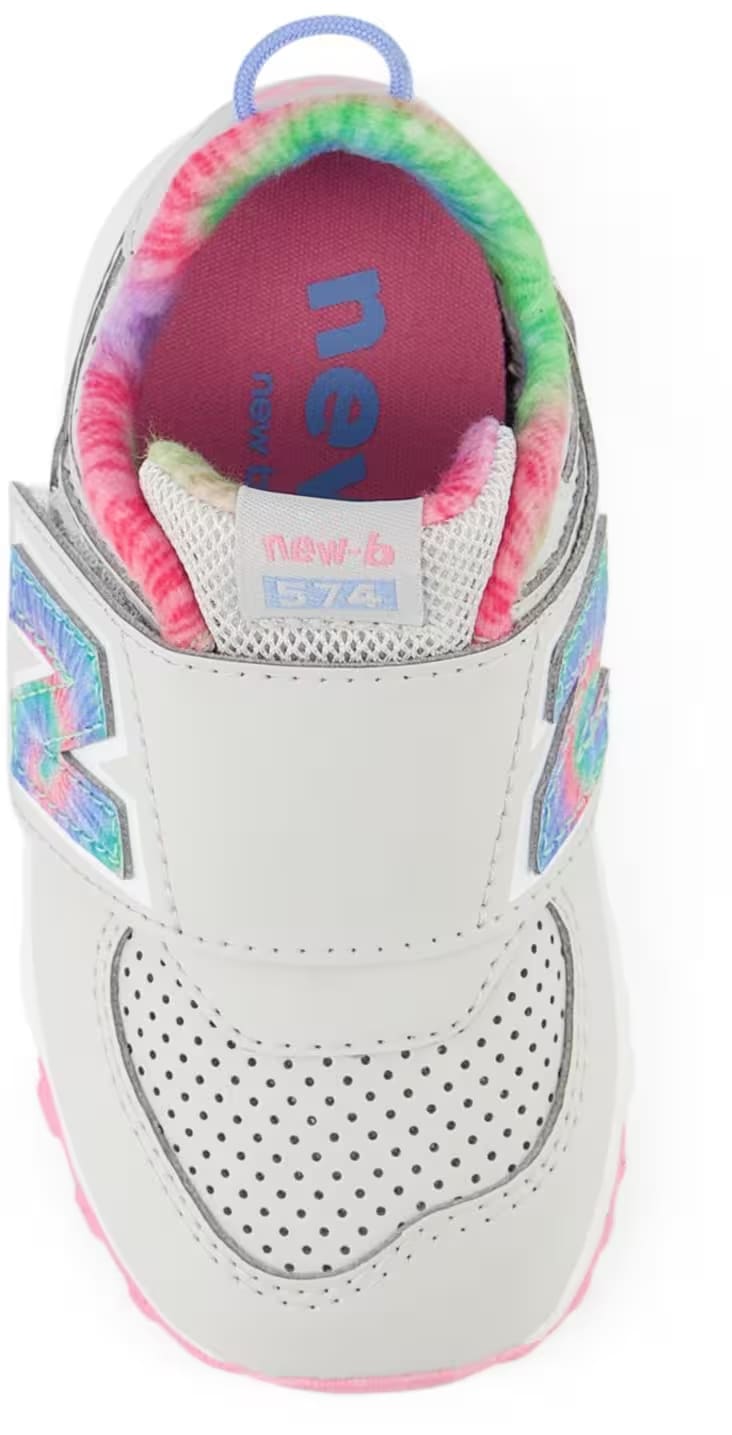 New Balance 574 Hook and Loop Grey Matter Signal Pink Tie-Dye (TD)
