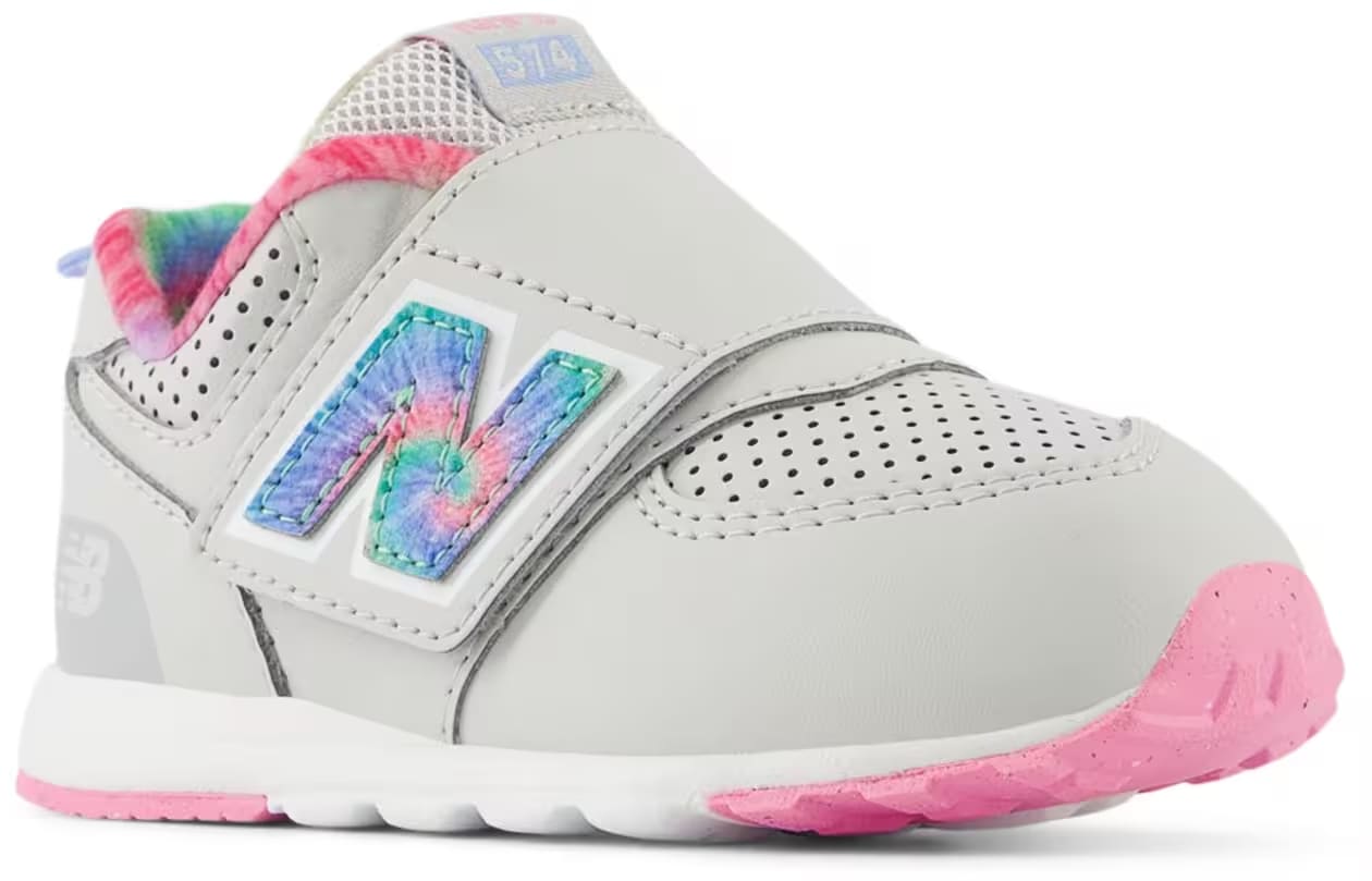New Balance 574 Hook and Loop Grey Matter Signal Pink Tie-Dye (TD)