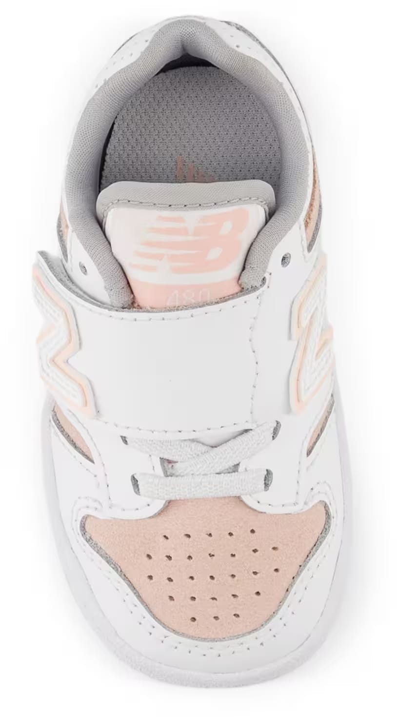 New Balance 480 Hook and Loop White Pink Haze (TD)