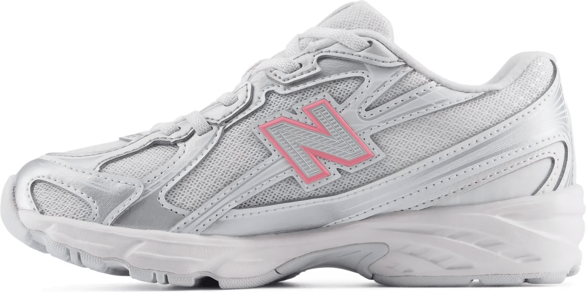 New Balance 740 Bungee Lace PS "Silver Metallic Signal Pink"