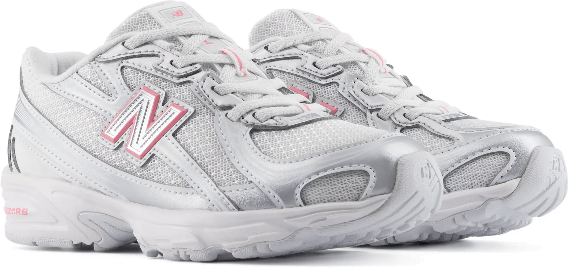 New Balance 740 Bungee Lace PS "Silver Metallic Signal Pink"