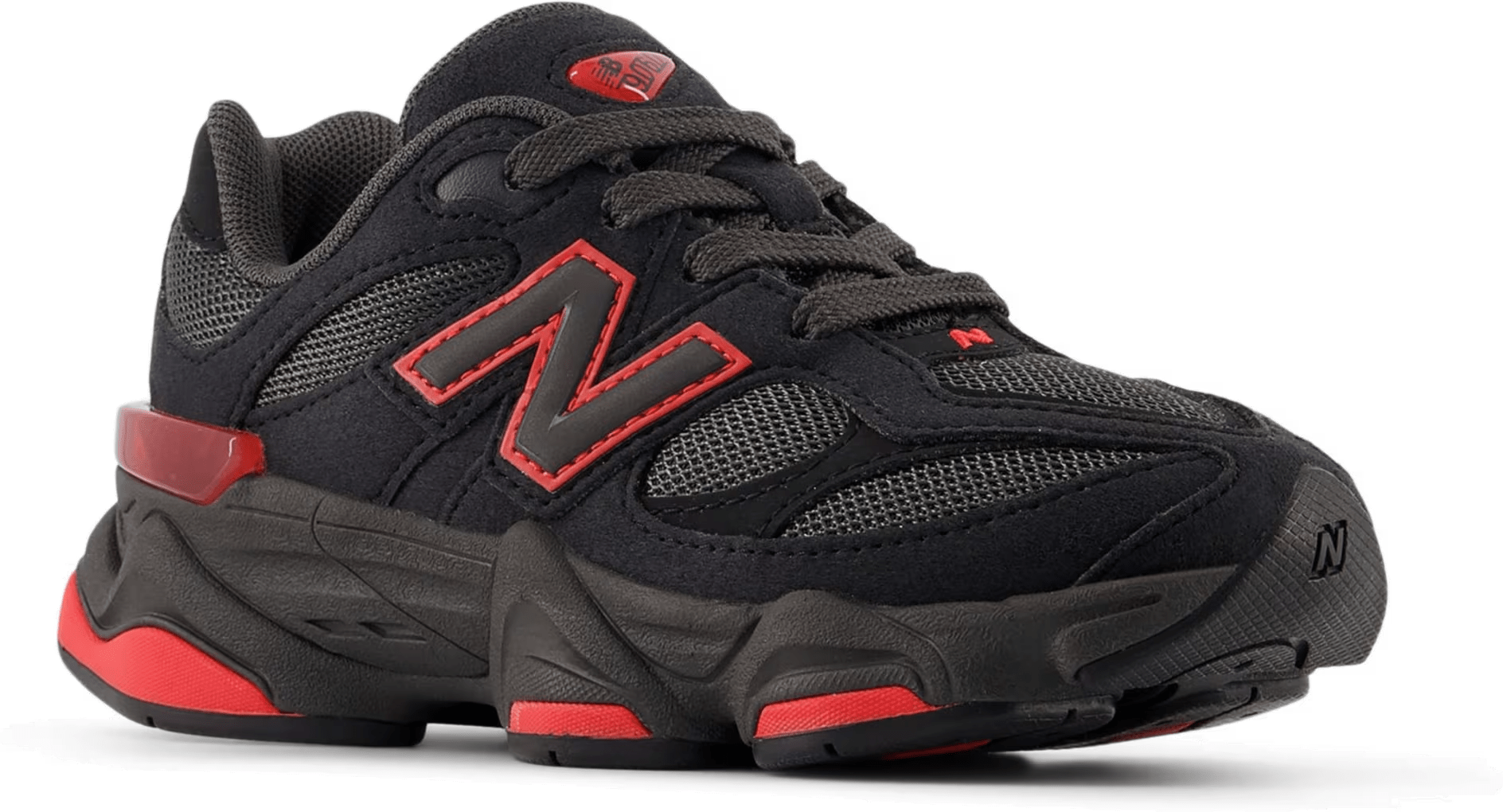 New Balance 9060 Lace Black Cement True Red (PS)