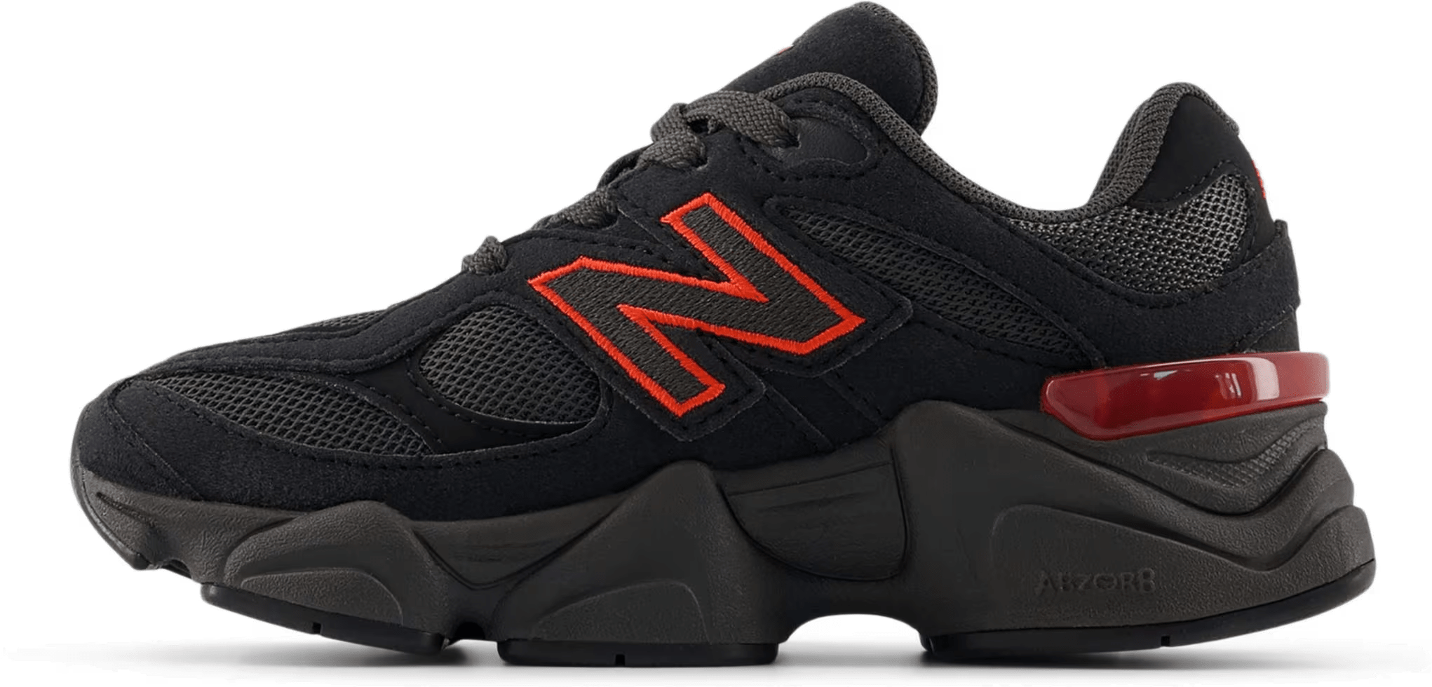 New Balance 9060 Lace Black Cement True Red (PS)