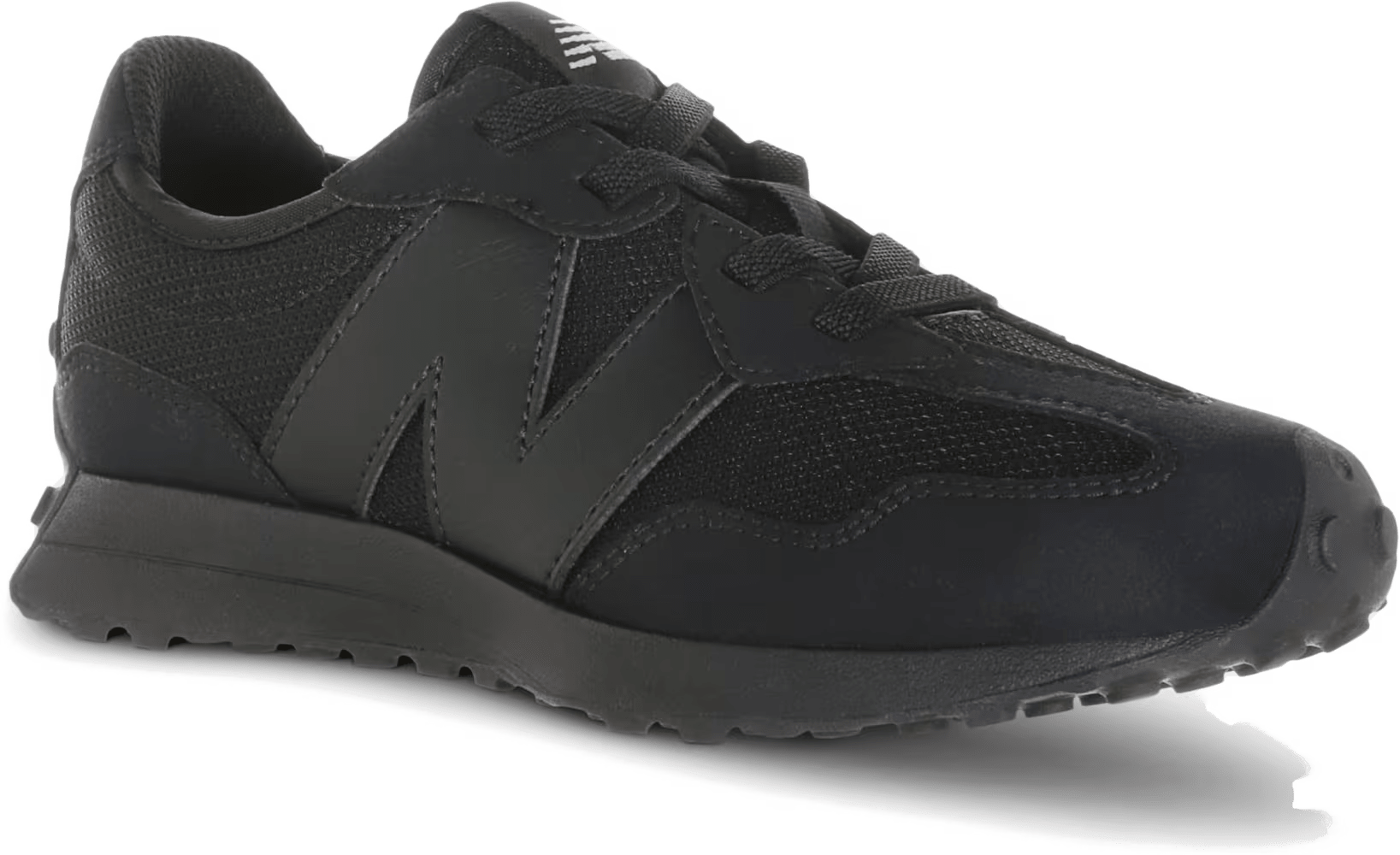 New Balance 327 Bungee Lace Triple Black (PS)