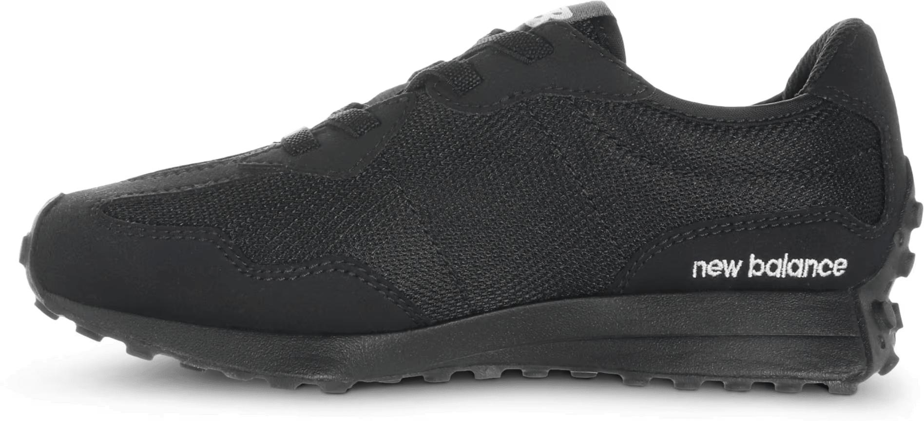 New Balance 327 Bungee Lace Triple Black (PS)