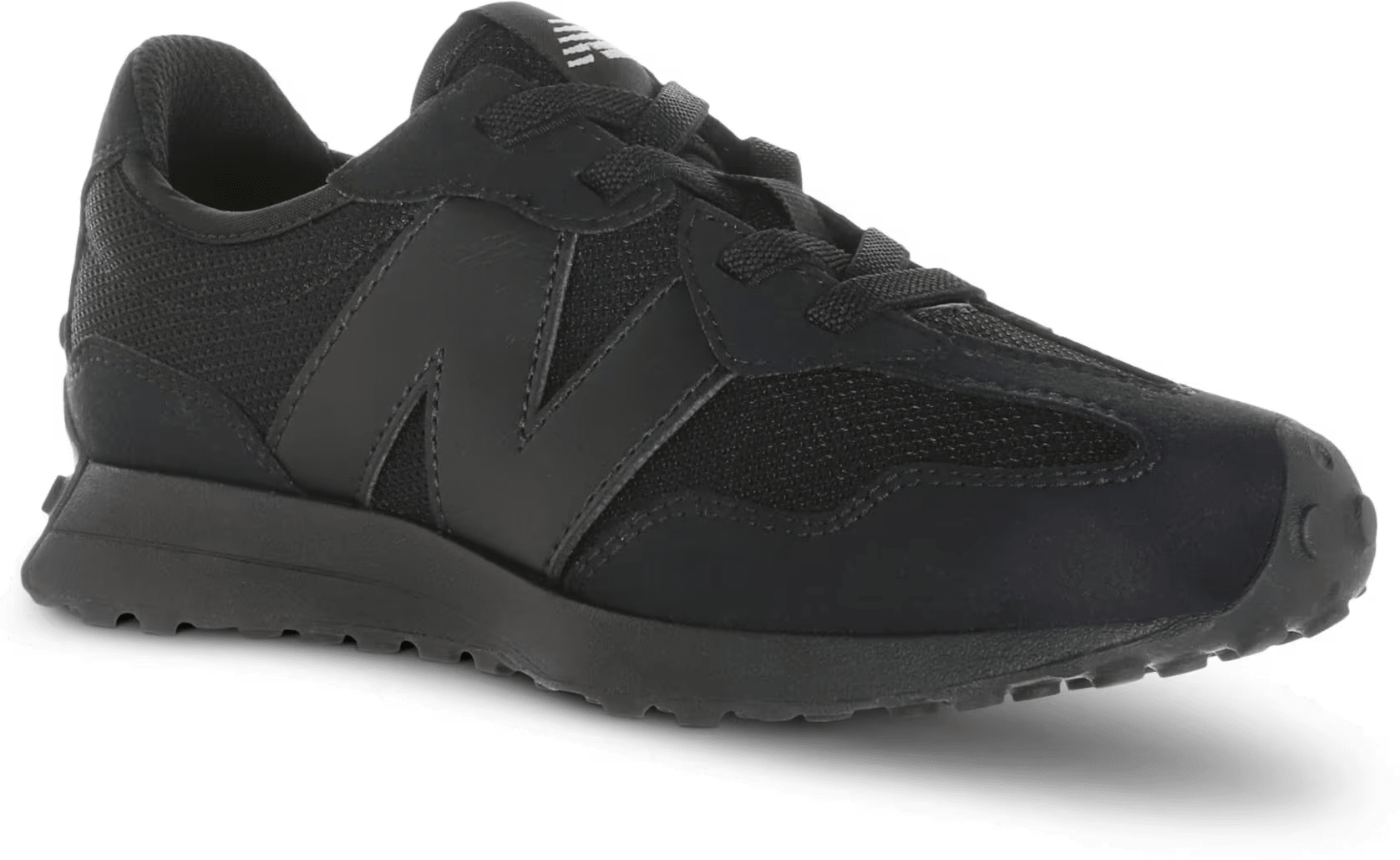 New Balance 327 Bungee Lace Triple Black (PS)