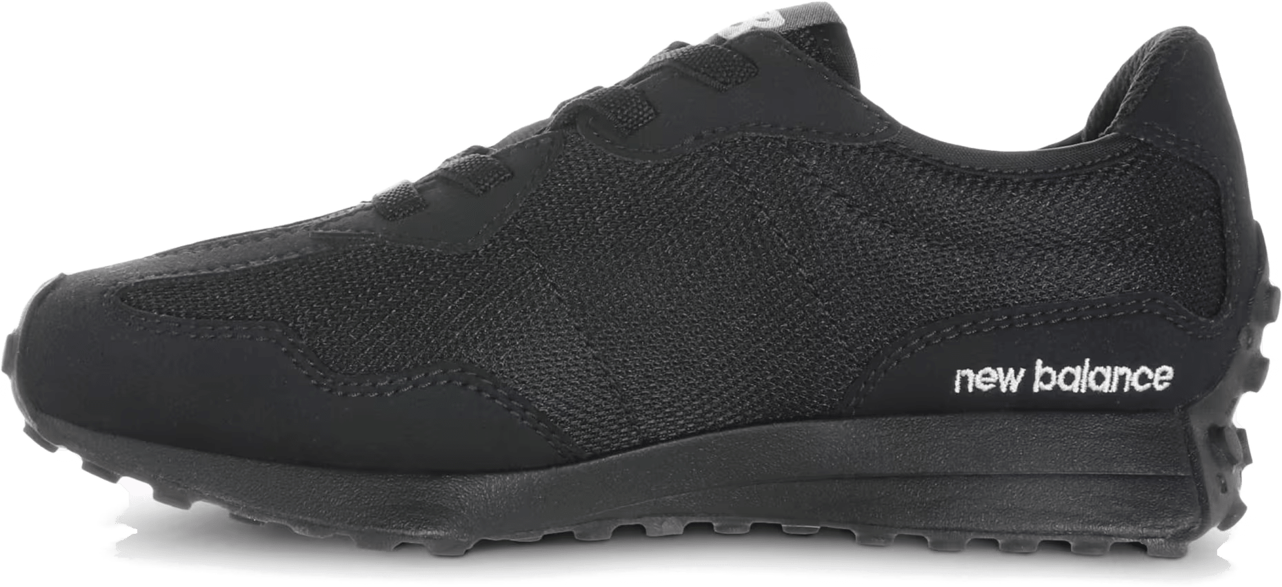 New Balance 327 Bungee Lace Triple Black (PS)