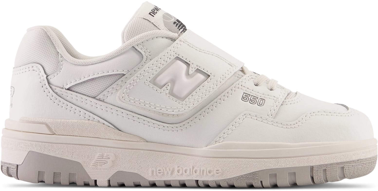 New Balance 550 Bungee Lace Top Strap White Grey
