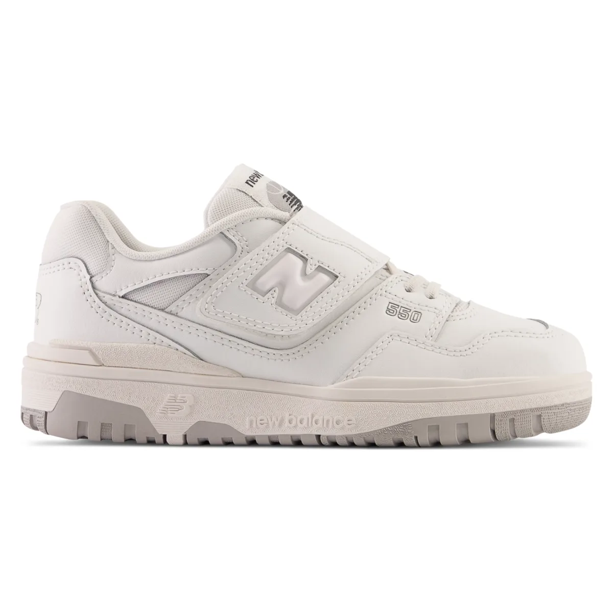 New Balance 550 Bungee Lace Top Strap White Grey
