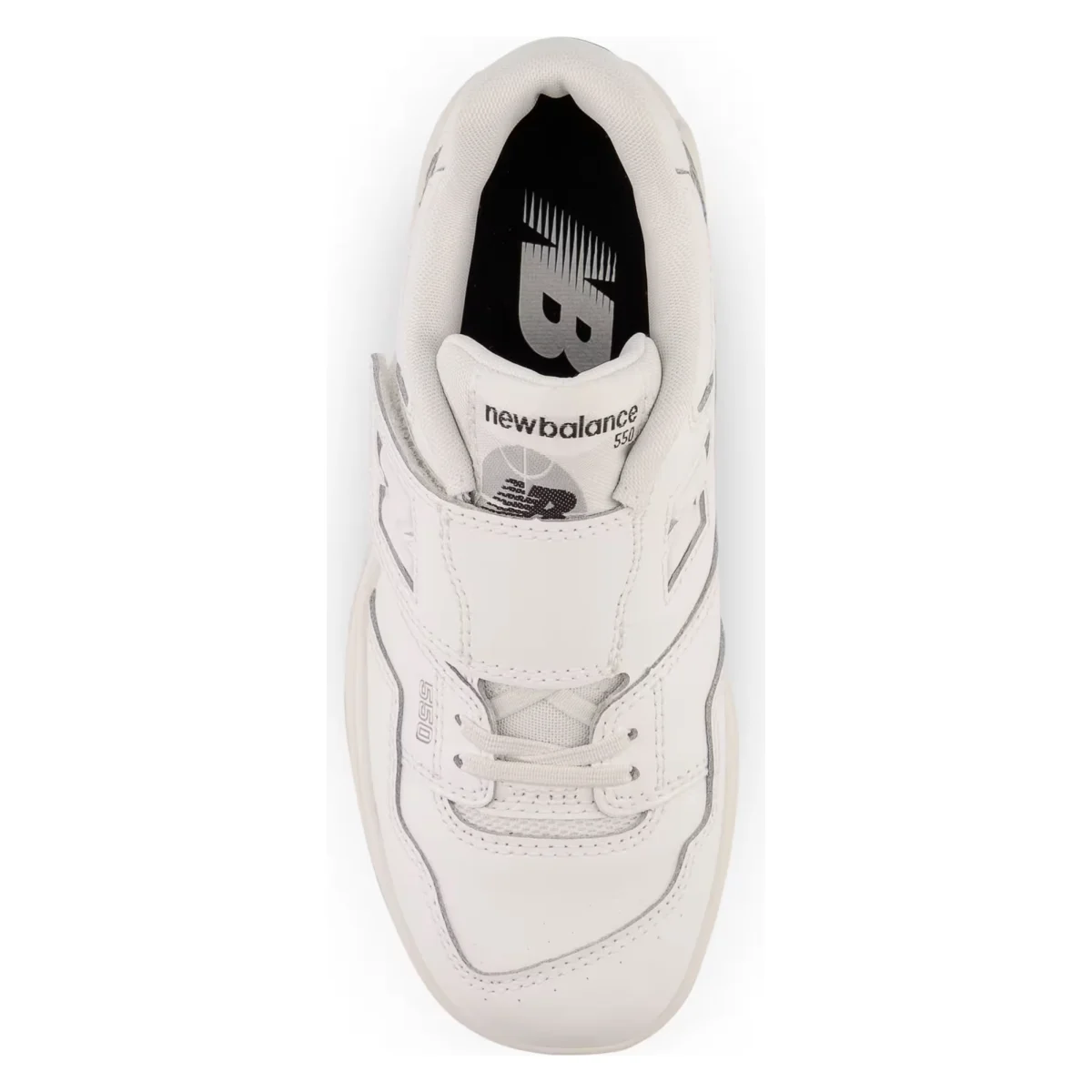 New Balance 550 Bungee Lace Top Strap White Grey