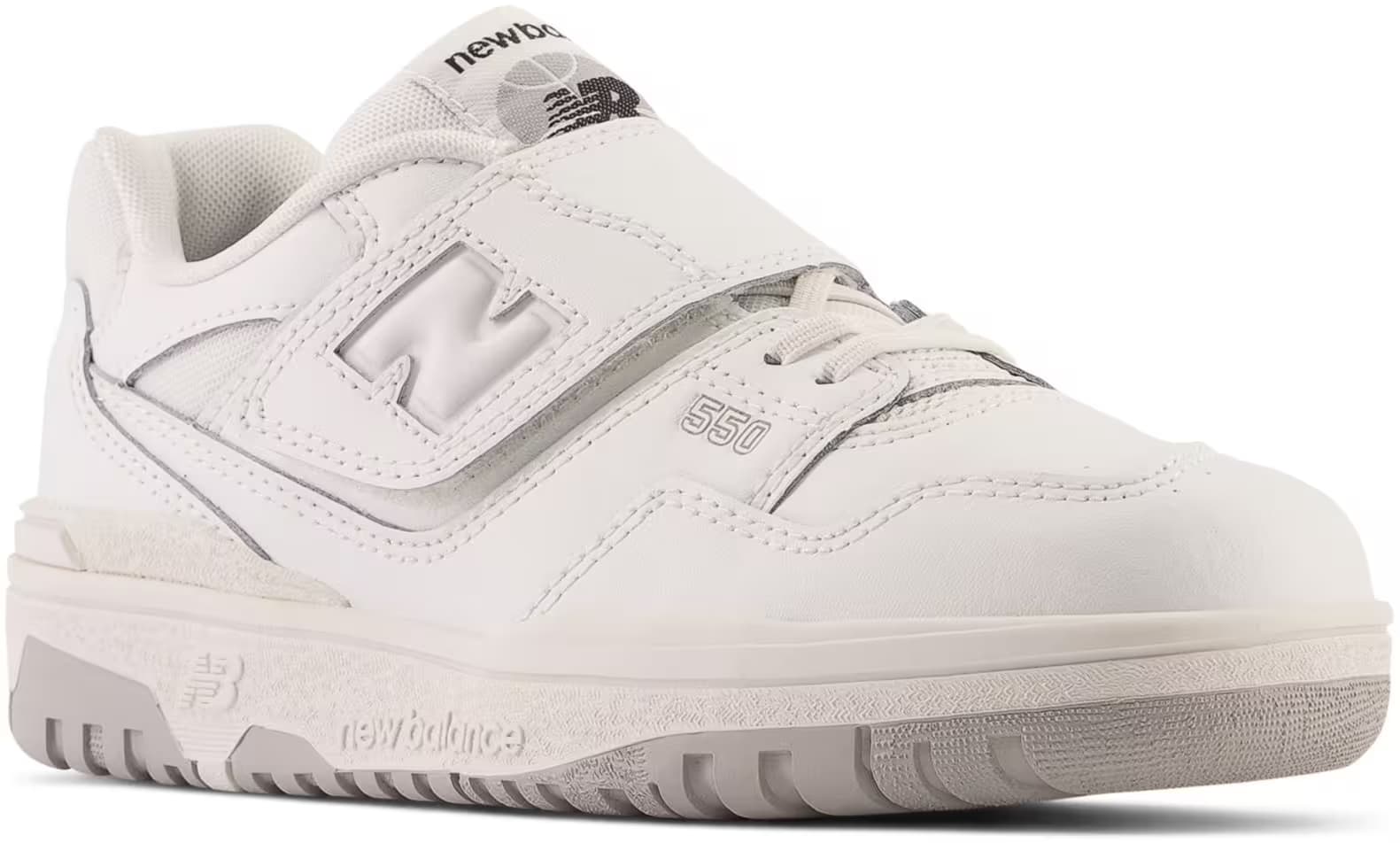 New Balance 550 Bungee Lace Top Strap White Grey