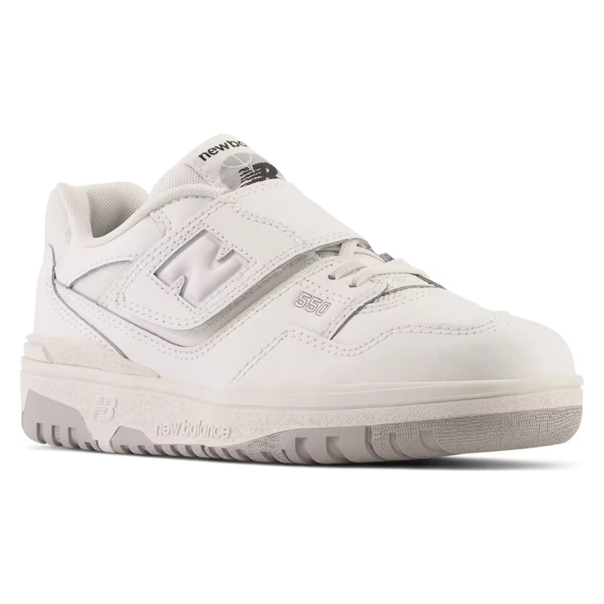 New Balance 550 Bungee Lace Top Strap White Grey