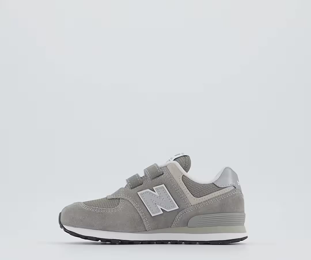 New Balance 574 Core Hook and Loop Grey White (PS)