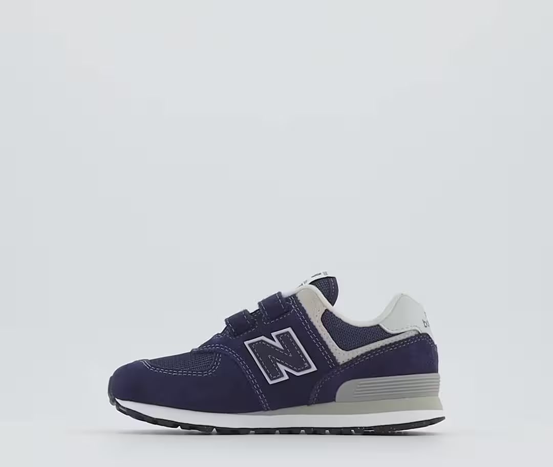New Balance 574 Core Hook and Loop Navy White (PS)