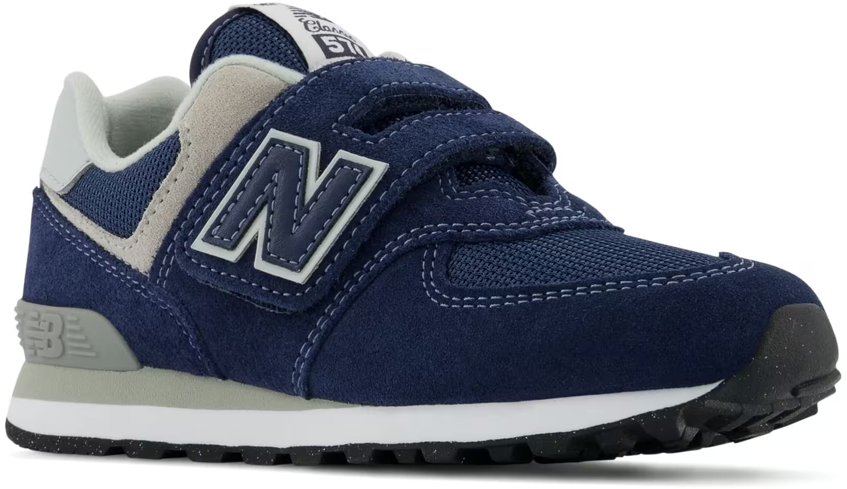 New Balance 574 Core Hook and Loop Navy White (PS)