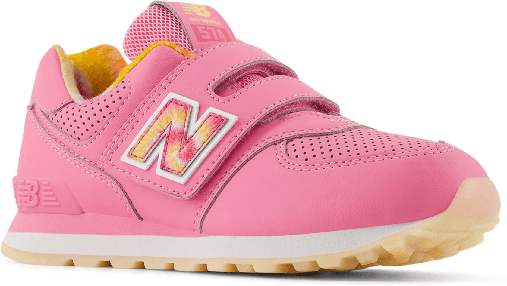 New Balance 574 Hook and Loop Signal Pink Clementine Tie-Dye (PS)