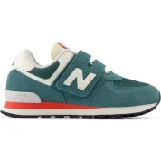 New Balance 574 Hook and Loop New Spruce Blast Red (PS)