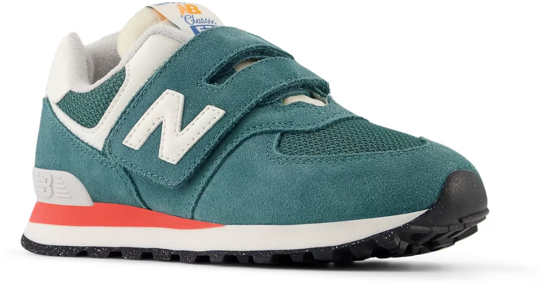 New Balance 574 Hook and Loop New Spruce Blast Red (PS)