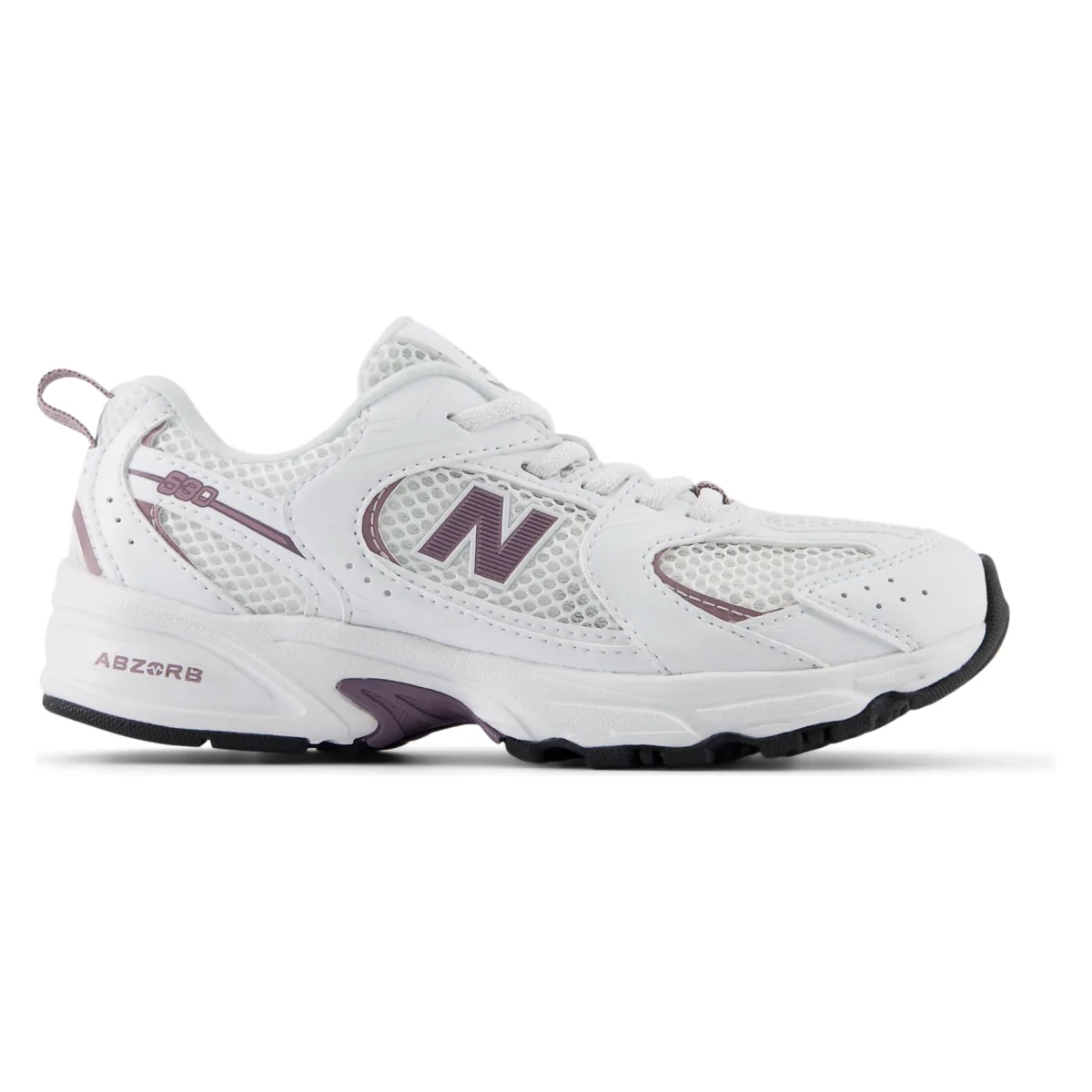 New Balance 530 Bungee Lace White Dark Ice Wine (PS)