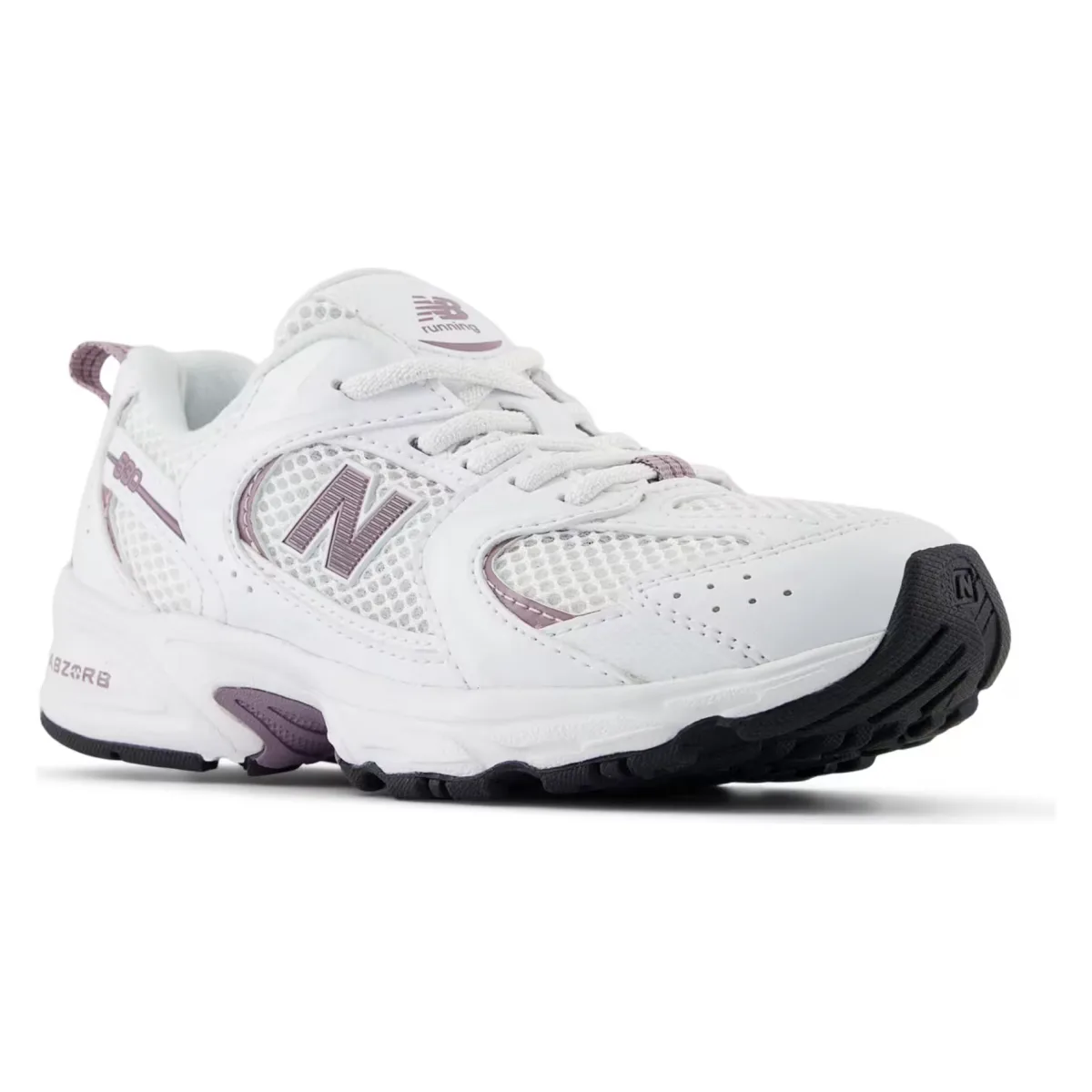 New Balance 530 Bungee Lace White Dark Ice Wine (PS)