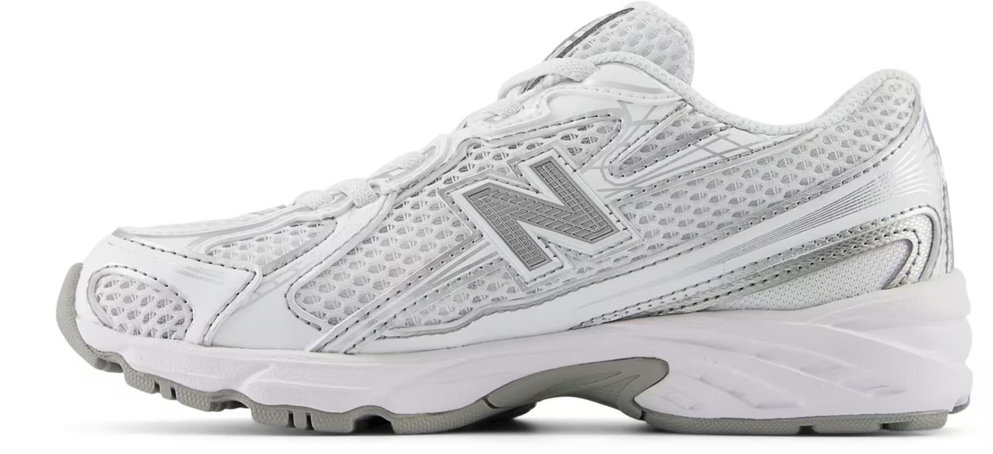 New Balance 740 Bungee Lace White Silver Metallic(PS)