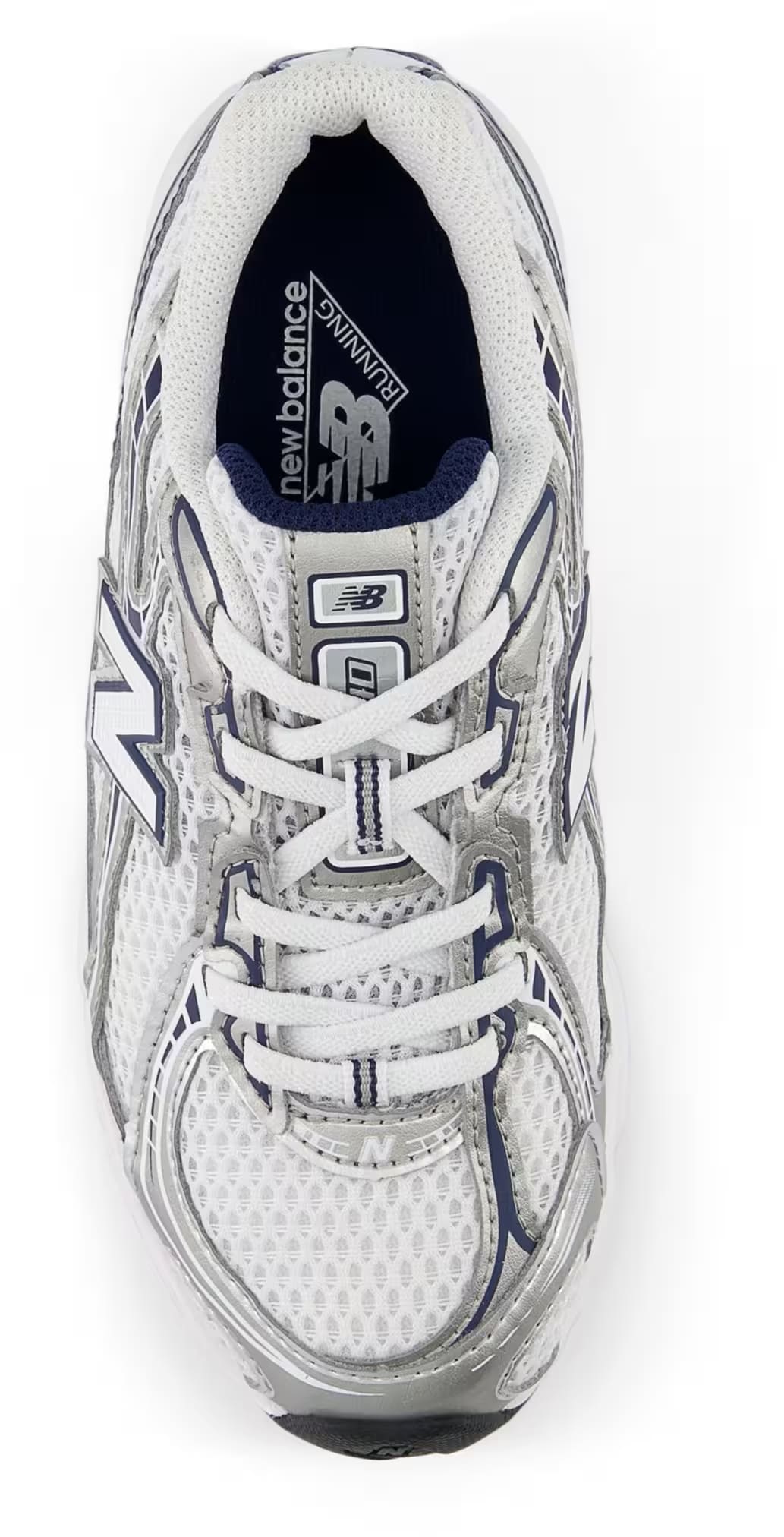 New Balance 740 Bungee Lace White Metallic Silver Navy (PS)
