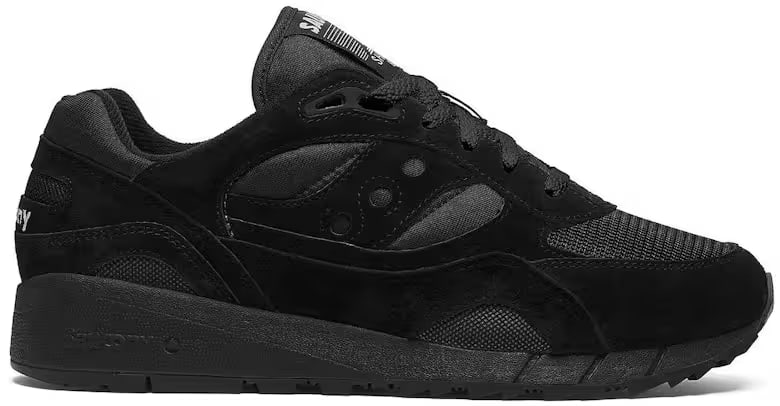 Saucony Shadow 6000 Black White Tongue Logo