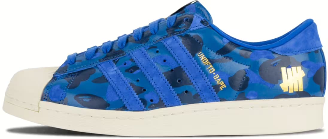 adidas Superstar 80s Undefeated Bape Blue Camo
