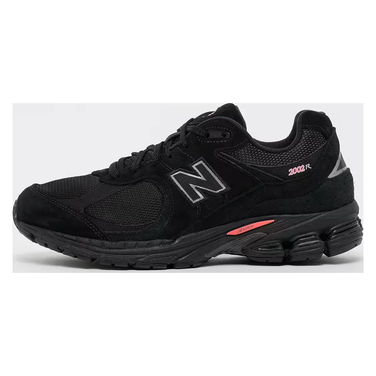 New Balance 2002R Black Castlerock Red