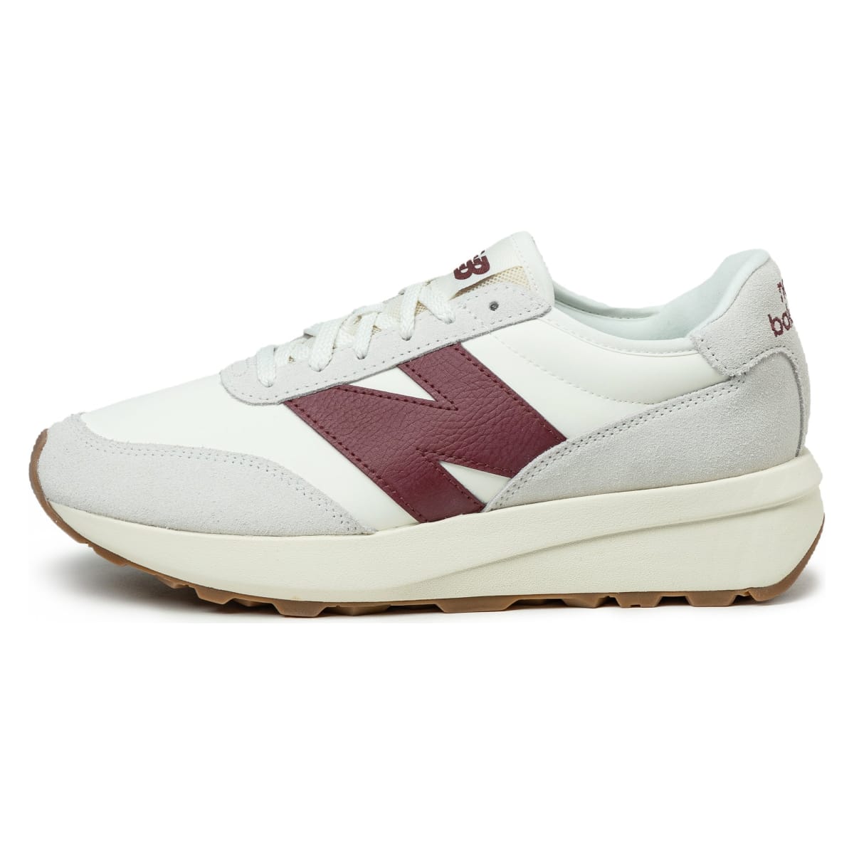 New Balance 370 Sea Salt Classic Crimson Gum