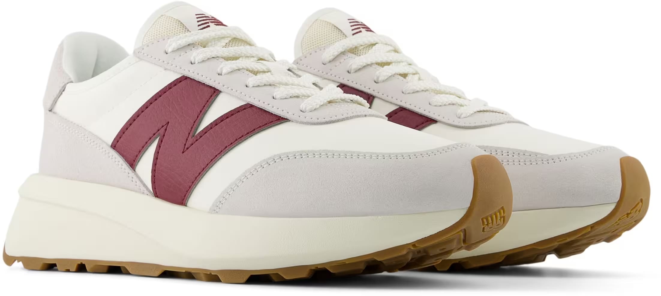 New Balance 370 Sea Salt Classic Crimson Gum