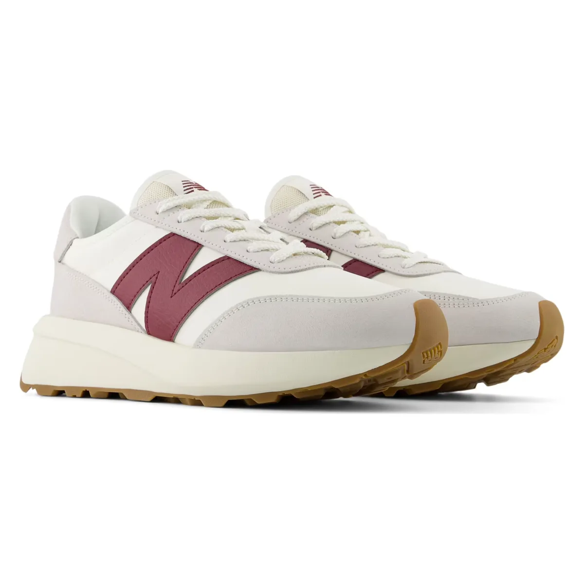 New Balance 370 Sea Salt Classic Crimson Gum