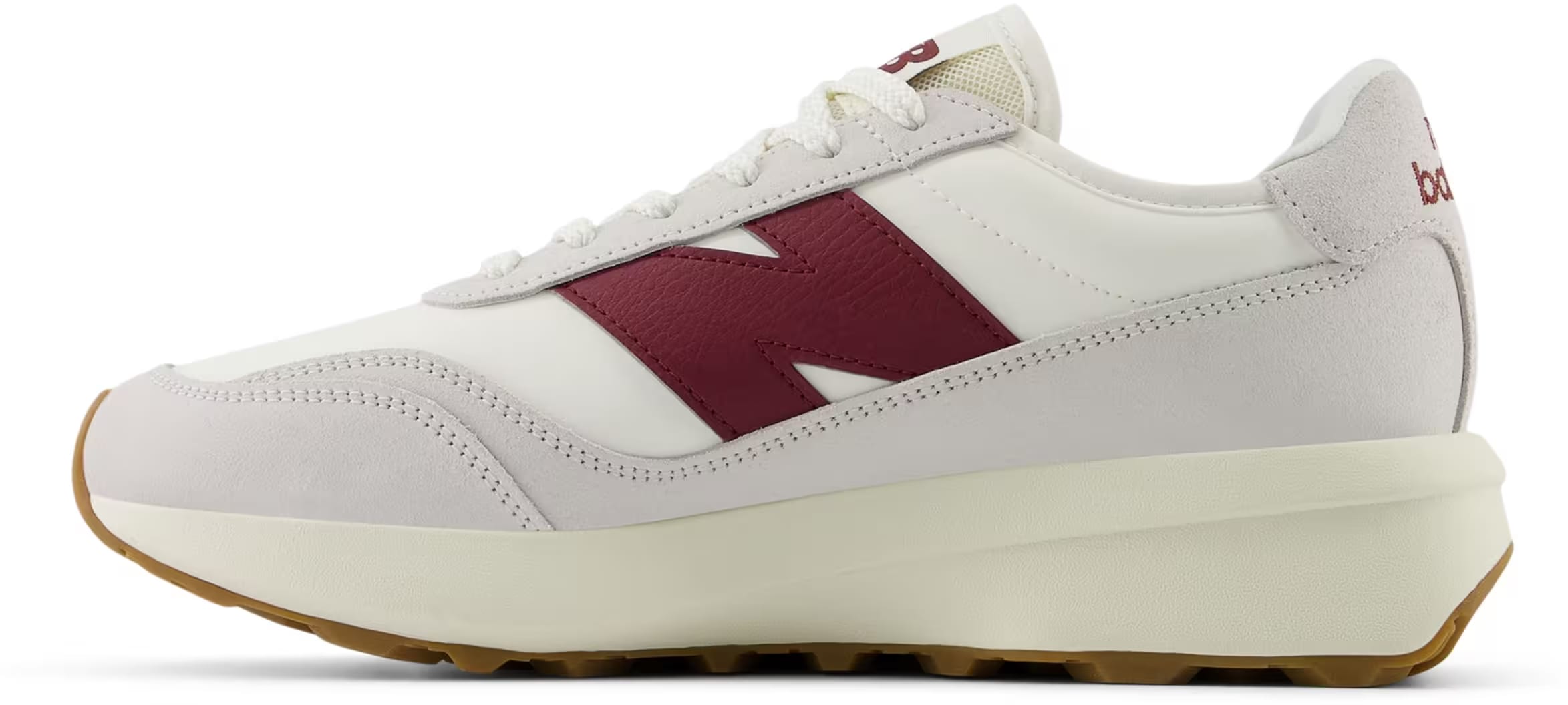 New Balance 370 Sea Salt Classic Crimson Gum