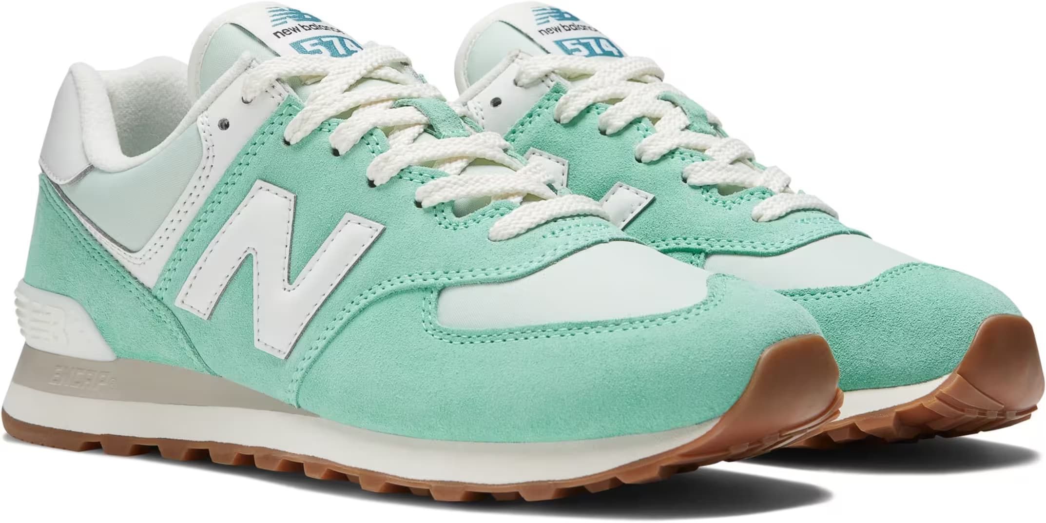 New Balance 574 Turquoise Green White Gum