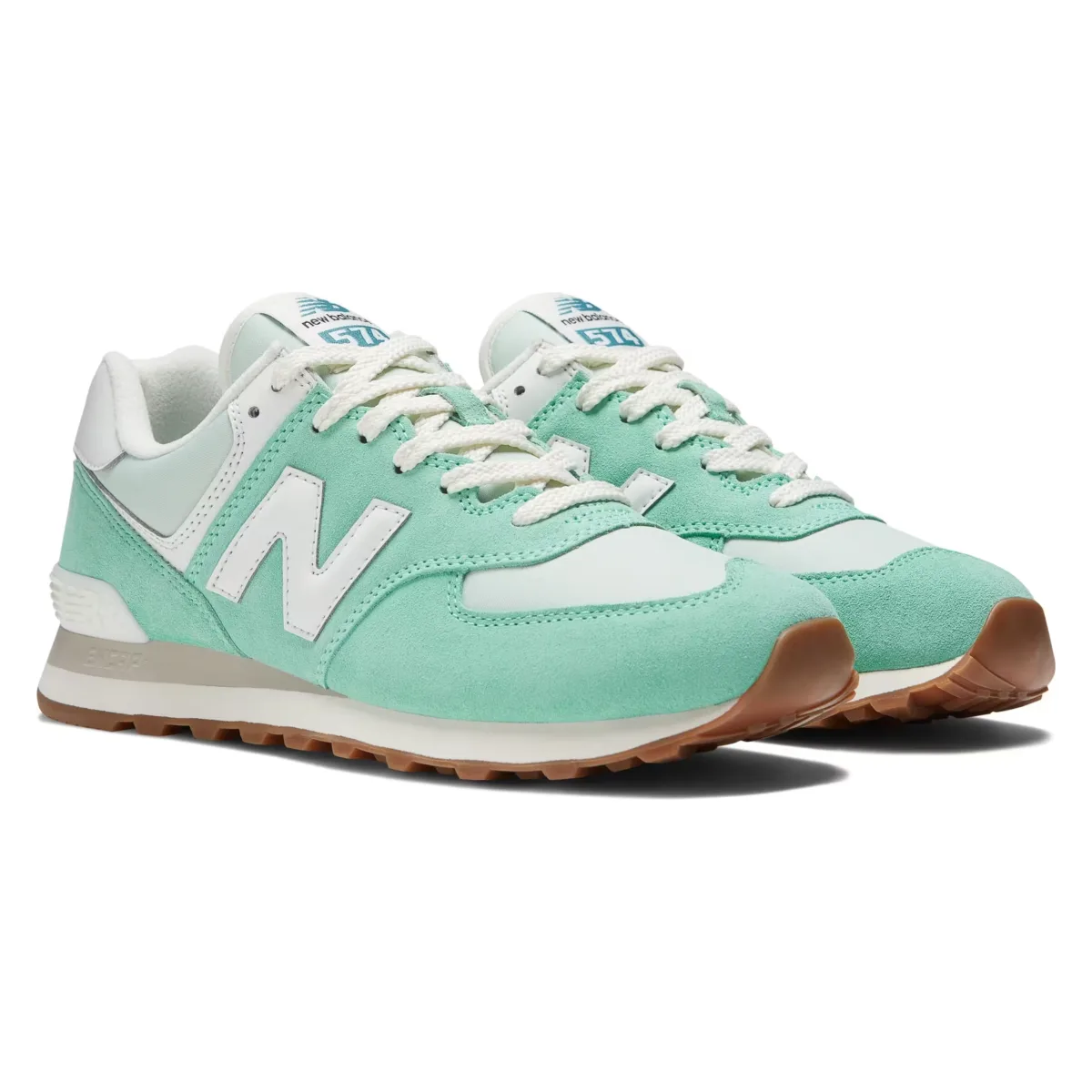 New Balance 574 Turquoise Green White Gum
