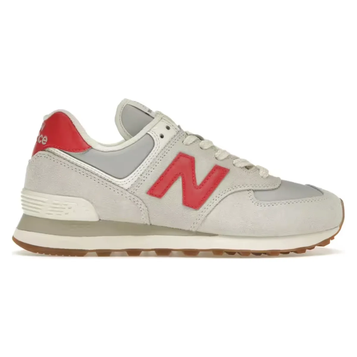 New Balance 574 White Red Grey Gum