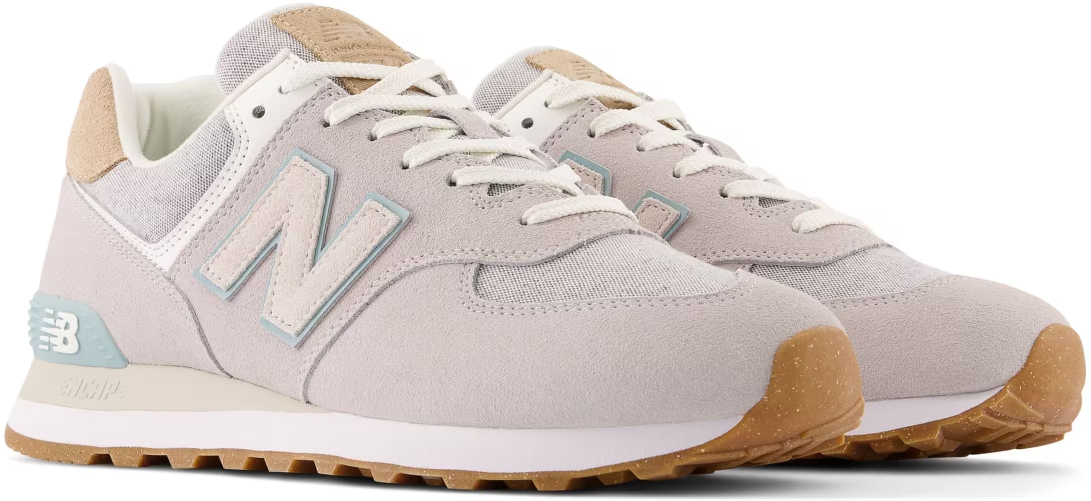 New Balance 574 Grey White Light Blue Gum