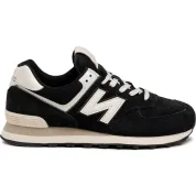 New Balance 574 Black White Beige