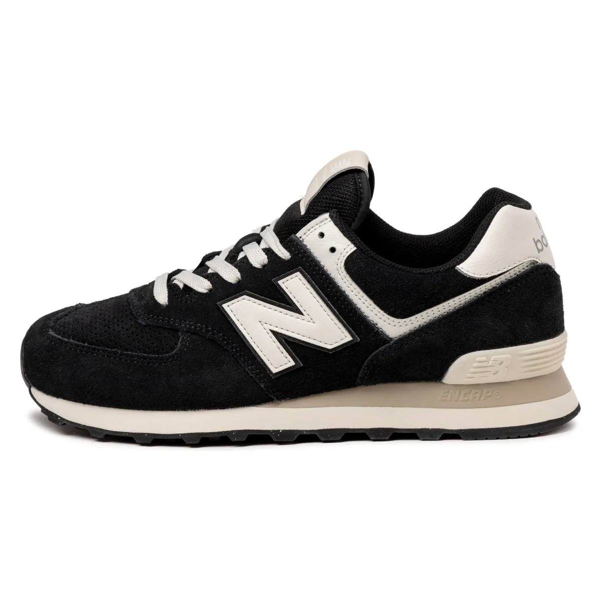 New Balance 574 Black White Beige