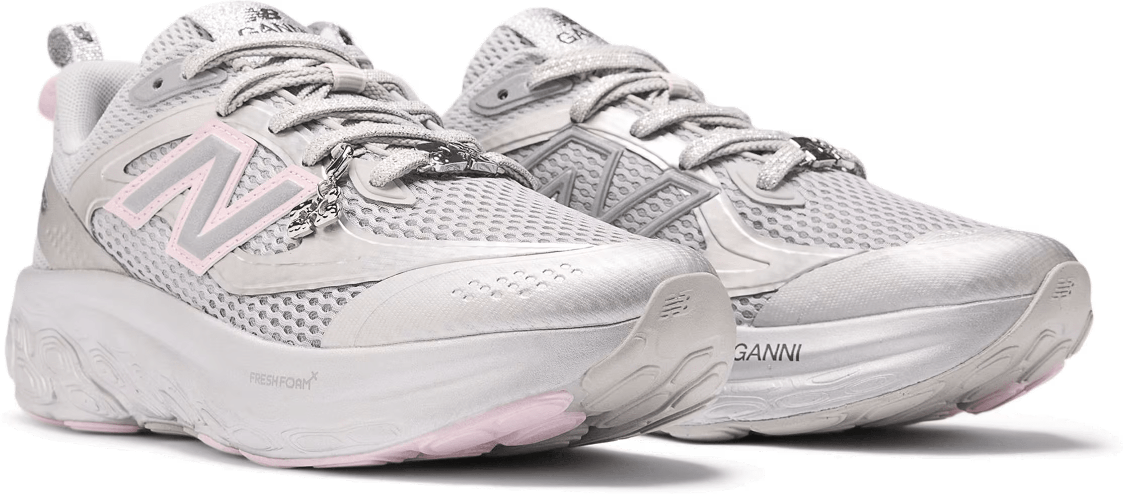 GANNI x New Balance Fresh Foam Trainer "Silver Pink"