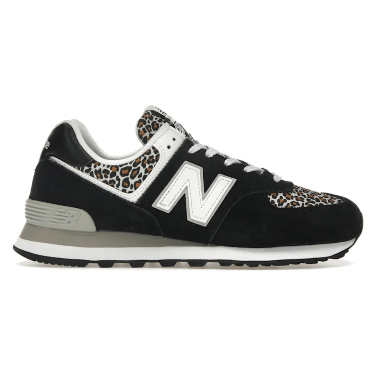 New Balance 574 Black Beige Leopard Print (Women's)