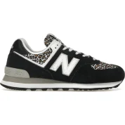 New Balance 574 Black Beige Leopard Print (Women's)